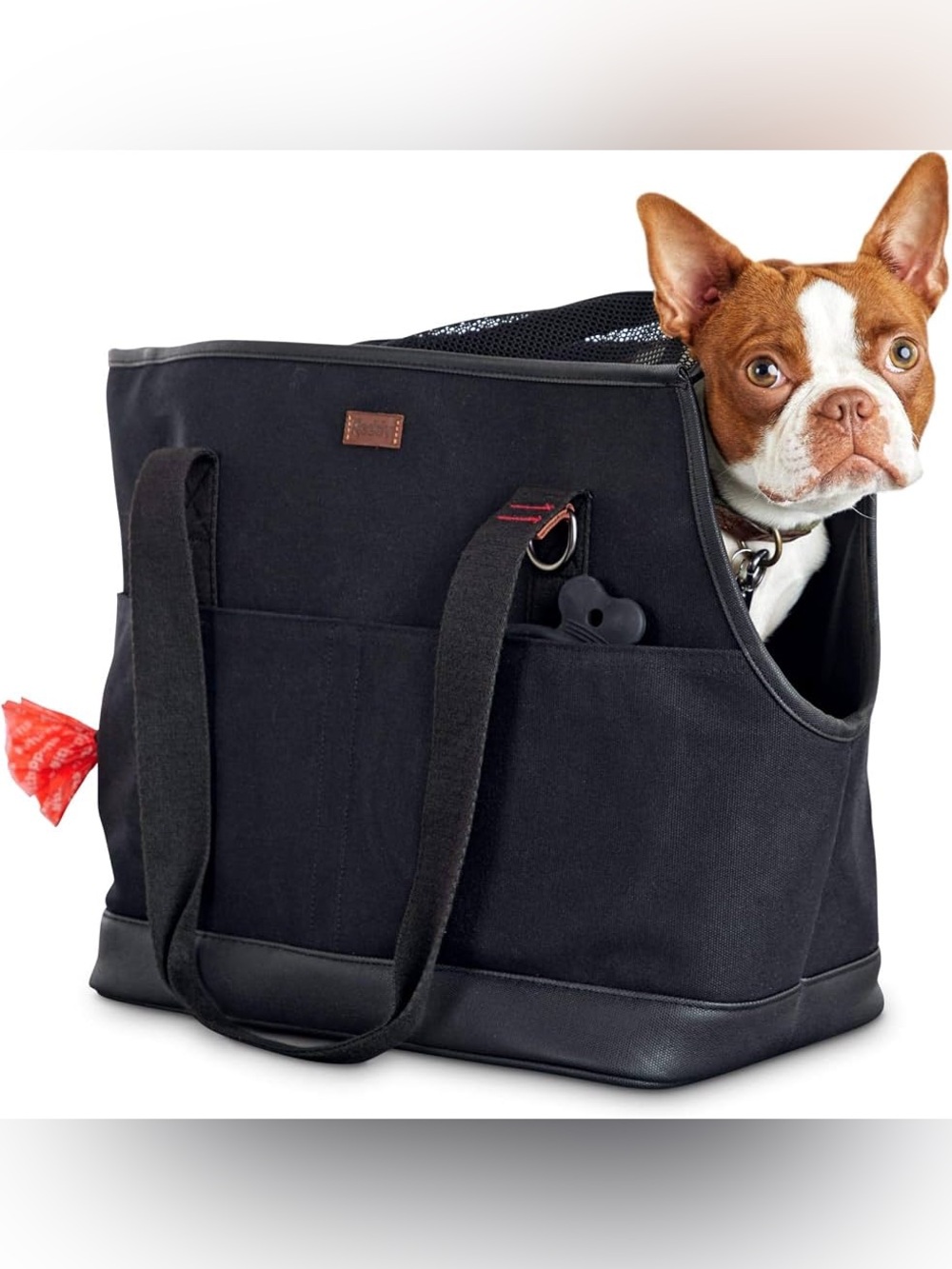 Reddy Black Canvas Dog Pet Carrier Tote Bag Travel